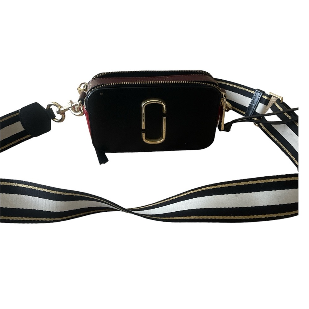 Black maroon and white Marc Jacobs bag